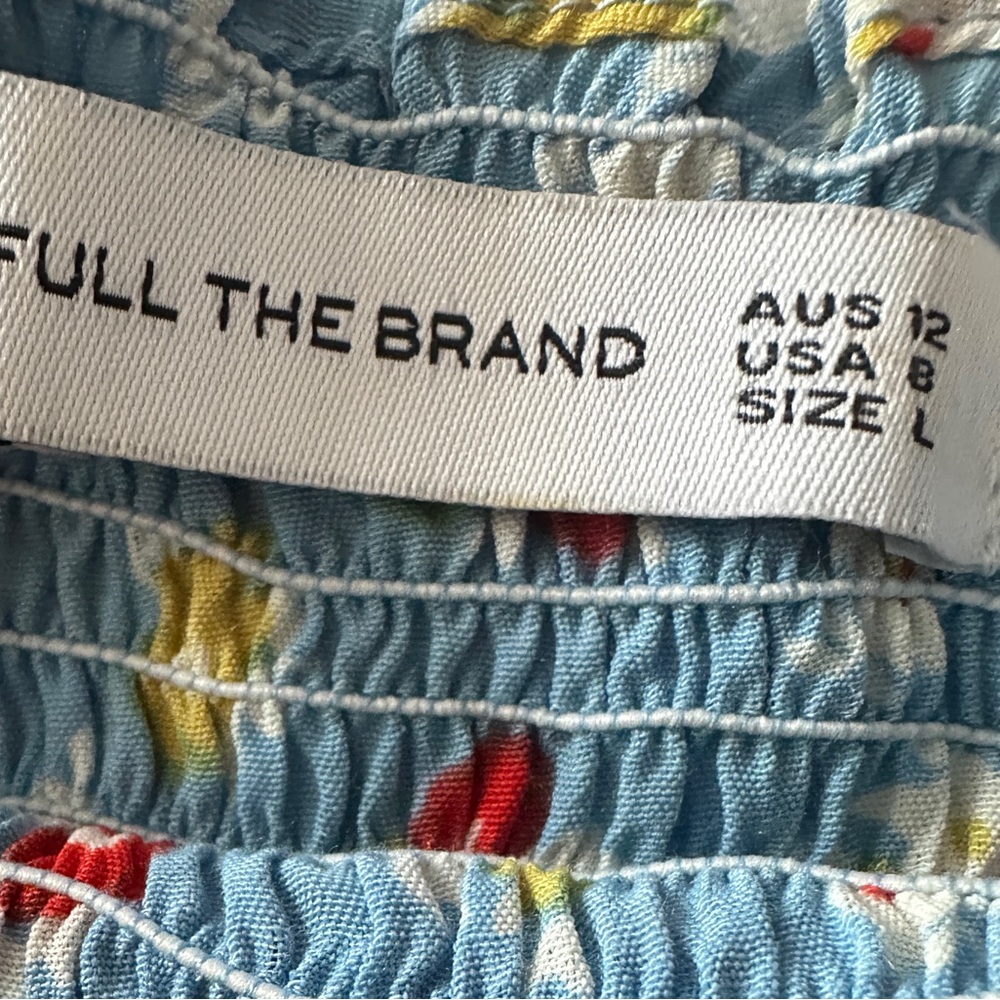 Faithfull the Brand Blue Off-the-Shoulder Puff Sleeve Sundress - Picture 3 of 5